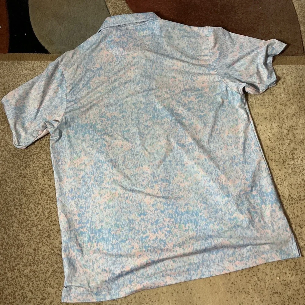 Bad Birdie Abstract Camo Performance Polo Mens XL Blue FW22F2-BBP001-252 Golf